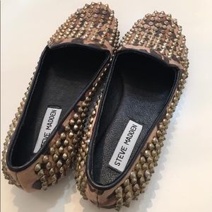 Steve Madden leopard loafers